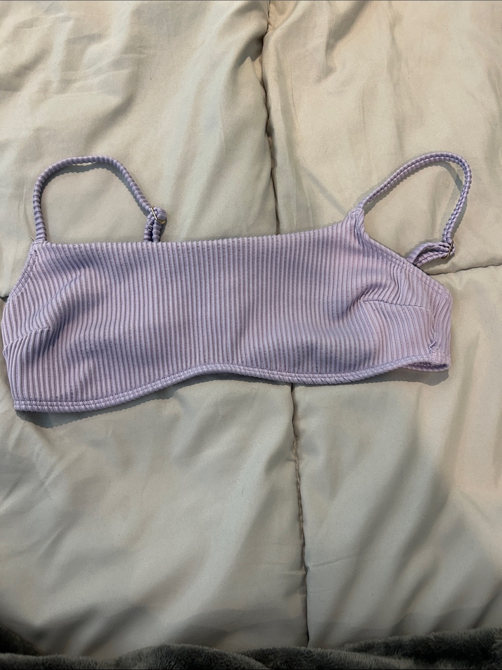 Hollister Lilac Ribbed Swim Bralette